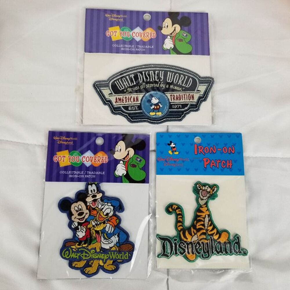 Disney Parks Iron Patch Lot Vtg Disneyland Tigger WDW Mickey Donald Goofy Pluto